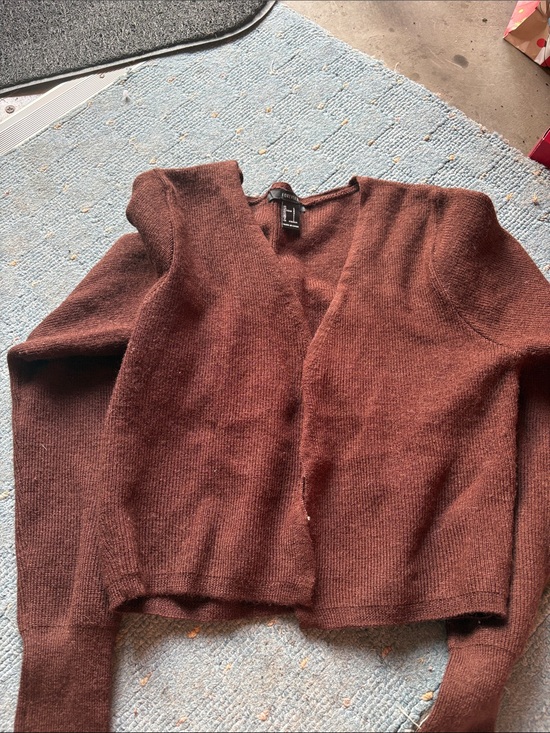 Sweaters - Cozy Brown V-Neck Women's Sweater - Unbranded